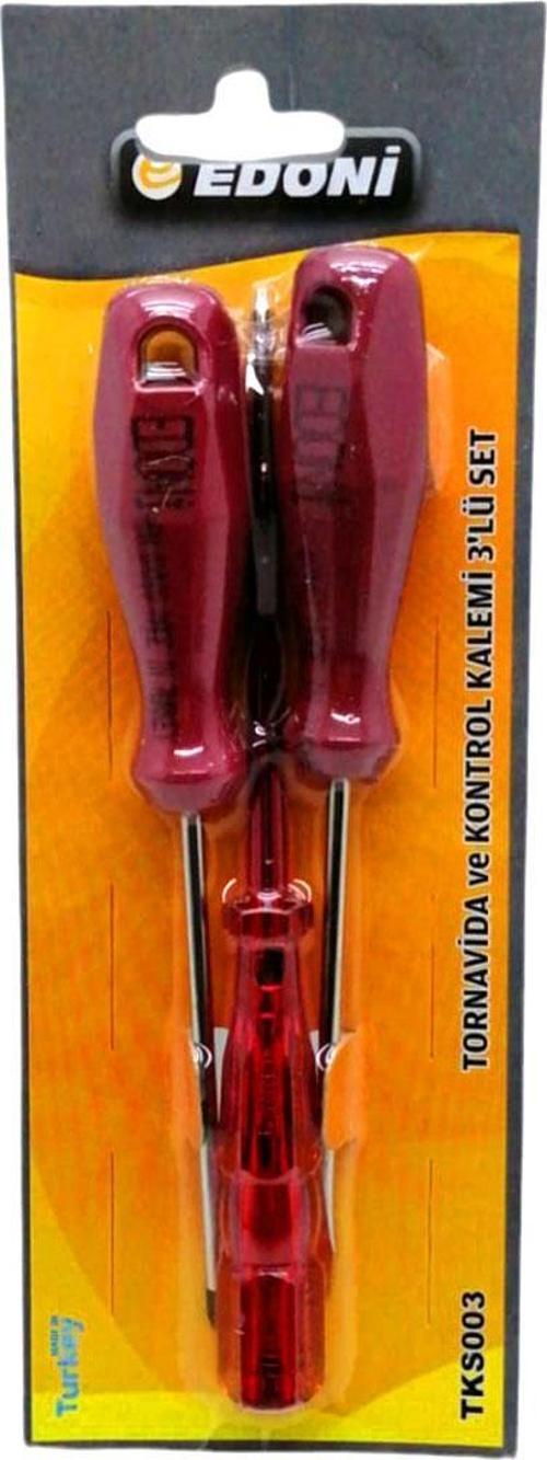 3  ADET  SET TORNAVİDA YILDIZ - DÜZ - KONTROL KALEMİ 