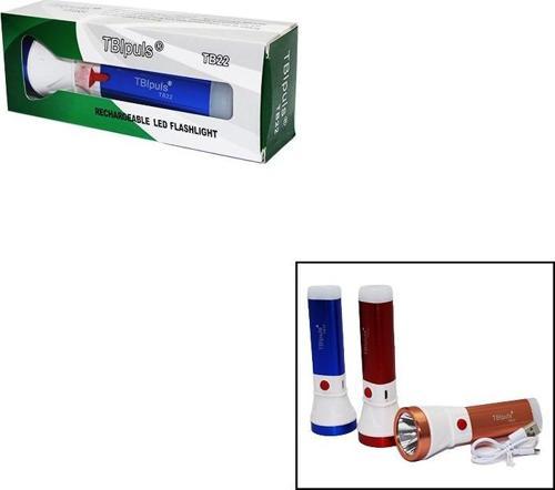 2IN1 1W LED - COB USB ŞARJLI EL FENERİ METAL RENKLİ KASA