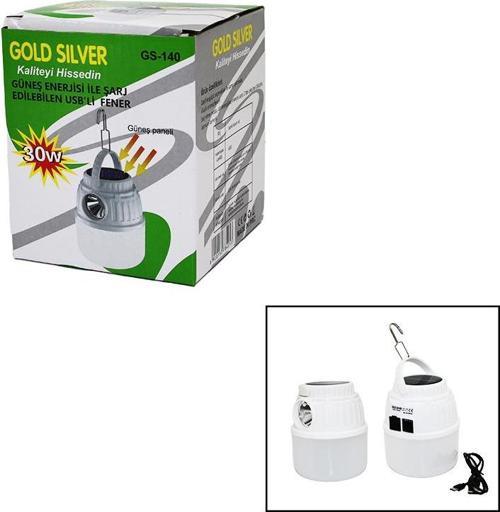 2IN1 30W - TEK LED SOLAR - USB ŞARJLI ASKILI KAMP LAMBASI - EL FENERİ