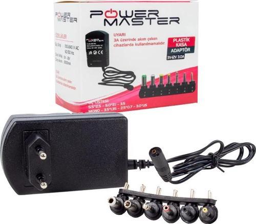 3 VOLT - 12 VOLT 3 AMPER ÇOK UÇLU AYARLI KADEMELİ ADAPTÖR 