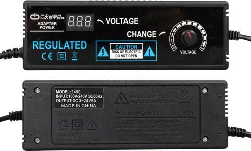 3 VOLT - 24 VOLT - 5 AMPER 5.5*2.5 UÇLU KADEMELİ ADAPTÖR 