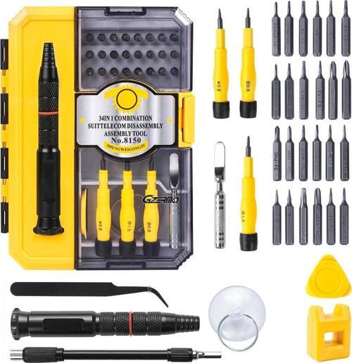 34 UÇLU ÇOK FONKSİYONLU HASSAS TAMİRCİ TORNAVİDA SETİ 