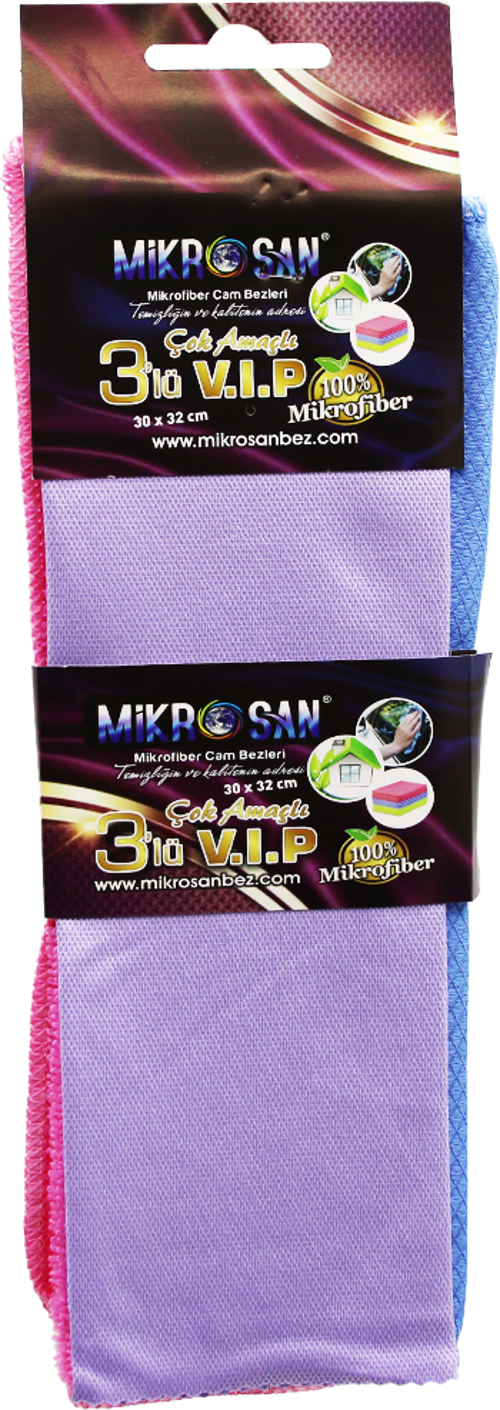 3LÜ - VİP SET MİKROFİBER BEZ 30X32CM. 