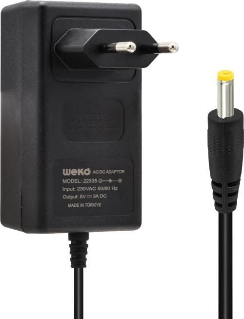 5 VOLT - 3 AMPER 2.5*0.7 UÇLU YERLİ ÜRETİM PRİZ TİPİ ADAPTÖR 