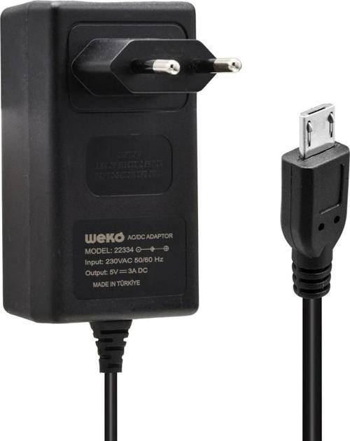 5 VOLT - 3 AMPER MICRO USB UÇLU YERLİ ÜRETİM PRİZ TİPİ ADAPTÖR 