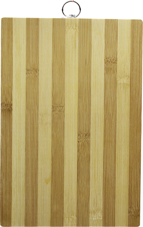 AHŞAP 20X30CM BEYAZ ÇİZGİLİ BAMBU KESİM PANOSU METAL KULPLU 