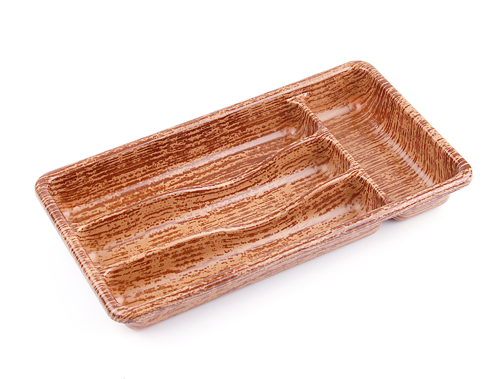 AHŞAP RENK - 4 BÖLMELİ ÇEKMECE İÇİ KAŞIKLIK 36X20CM 
