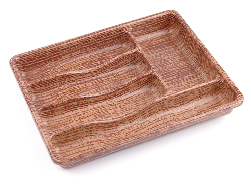 AHŞAP RENK - 5 BÖLMELİ ÇEKMECE İÇİ KAŞIKLIK 36X29CM 