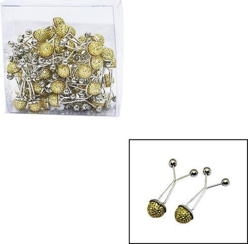 ALTIN SARI 50 PARÇA  TAŞLI EŞARP BAŞÖRTÜ - ŞAL KLİPSİ 