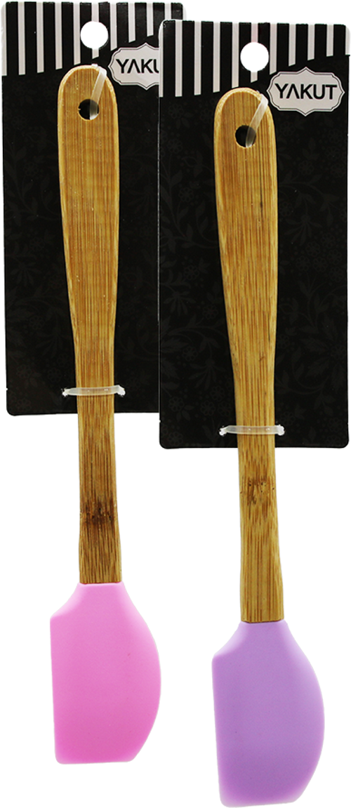 BAMBU AHŞAP SAPLI SİLİKON PASTA SPATULA 
