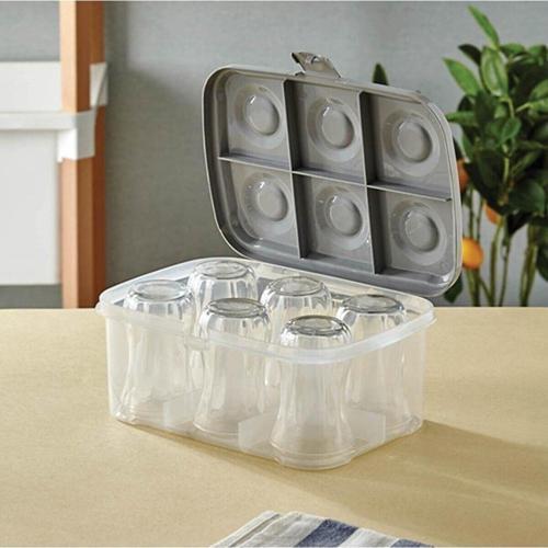 Bardak Taşıma Kutusu Şeffaf - 6 Bardak Kapasiteli Piknik Kutusu 