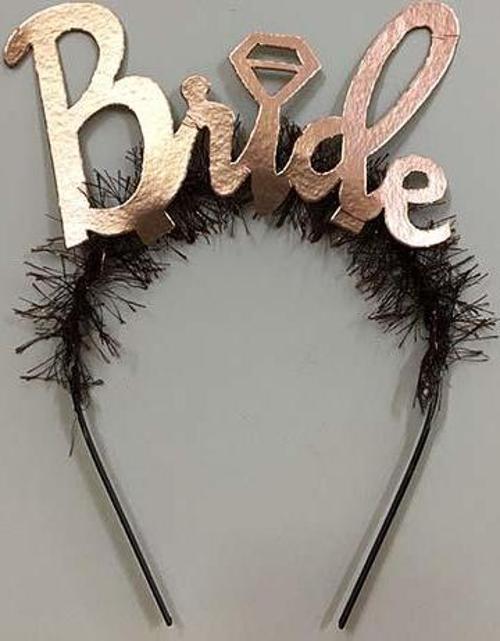 Bride Yazılı Bekarlığa Veda Partisi Tacı Rose Renk