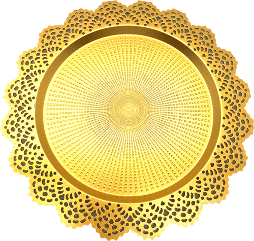 BÜYÜK YUVARLAK GOLD DANTELLİ SUNUM TEPSİ PLASTİK 
