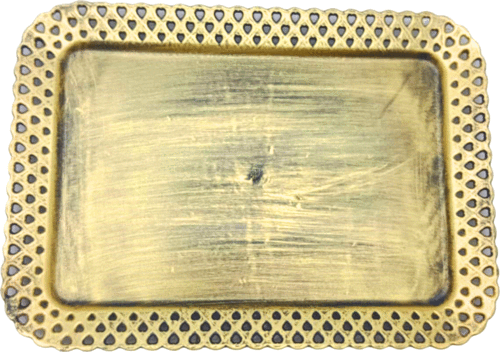 DİKTÖRTGEN ESKİTME ANTİK RENKLİ TEPSİ 30x40CM