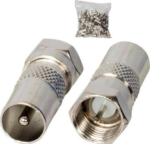F KONNEKTÖR ERKEK 60 OHM ERKEK ÇEVİRİCİ METAL KONNEKTÖR 