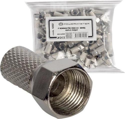 F KONNEKTÖR RG6/U4 18MM GENİŞ 100LÜ POŞET  - 