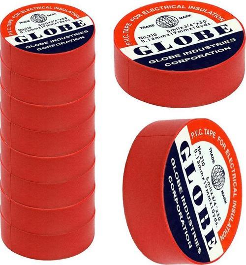 GLOBE İZOLE BANT KIRMIZI 10LUK  0.13MMX19MM 