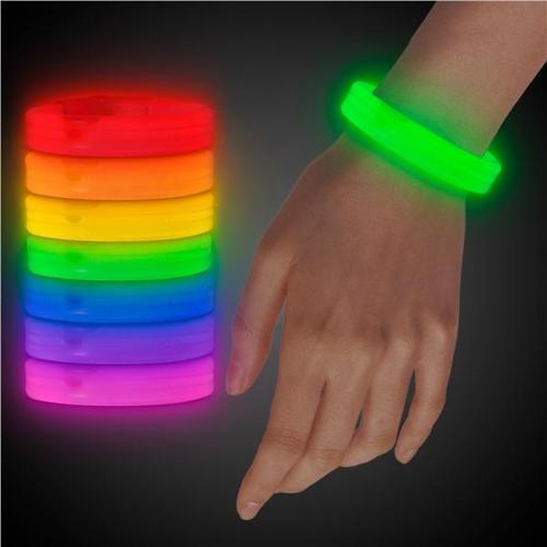 Glow Partisi Glow Stick Ekstra Kalın Fosforlu Bileklik  6 Renk 6 Adet 