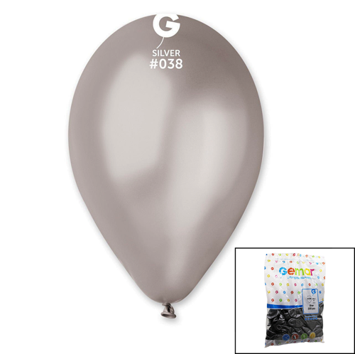 GM-110-38 METALİK - GÜMÜŞ BALON 11&amp;apos;&amp;apos; - 28CM - 100 ADET 