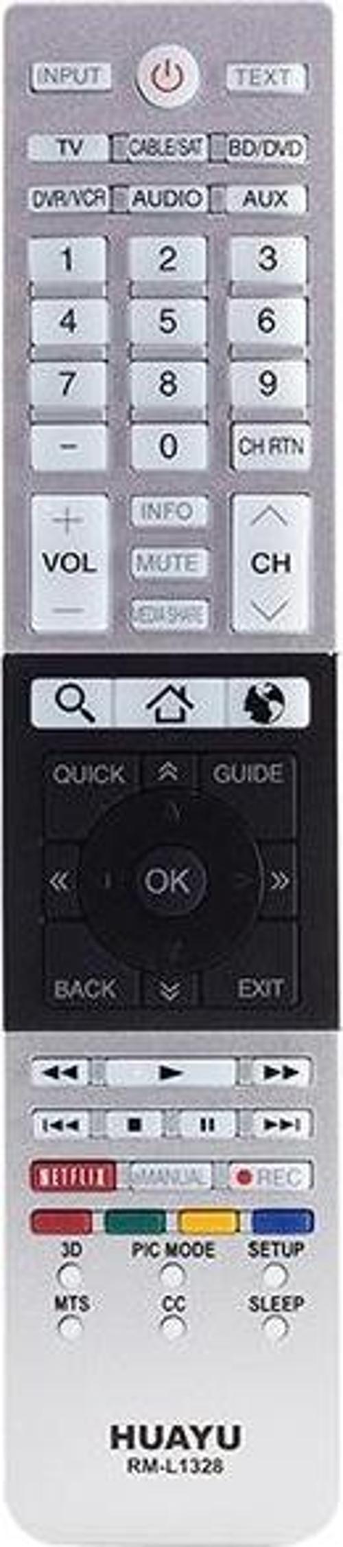 HUAYU KL RM-L1328+ TOSHIBA NETFLIX TUŞLU LCD KUMANDA BLİSTERLİ 