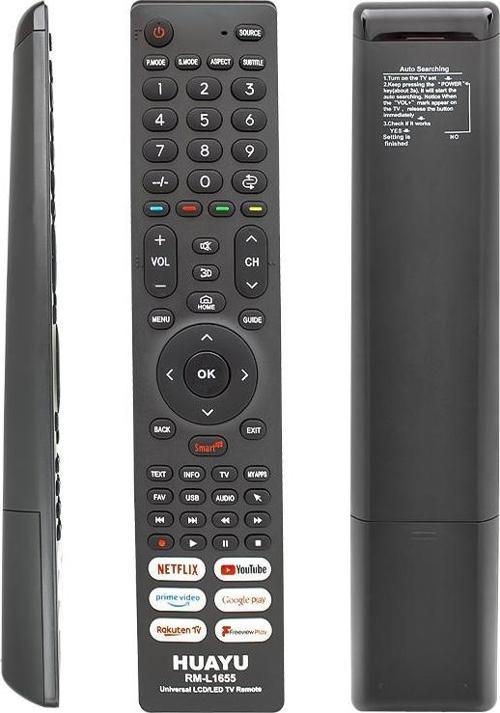 HUAYU KL RM-L1655 NETFLIX-YOUTUBE-GOOGLE PLAY TUŞLU UNIVERSAL LCD LED TV KUMANDA 