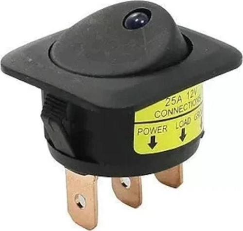 IC-132D LEDLİ 3 PIN 25 AMPER 12V DC ON-OFF ANAHTAR KIRMIZI 
