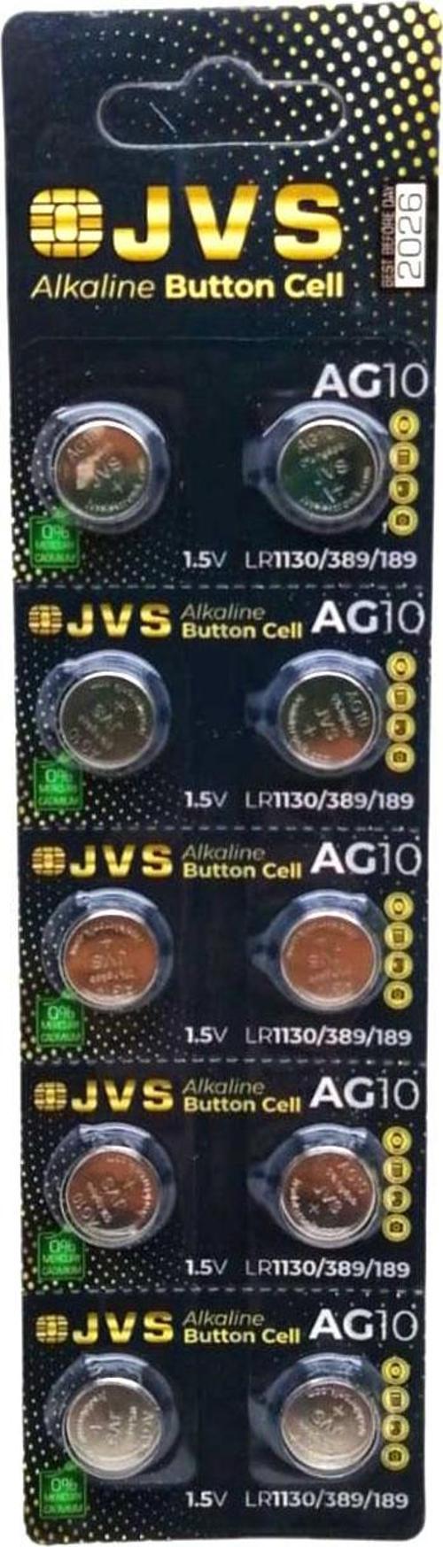 JVS AG10 1.5V LR1130 SAAT PİLİ 10LU KART 