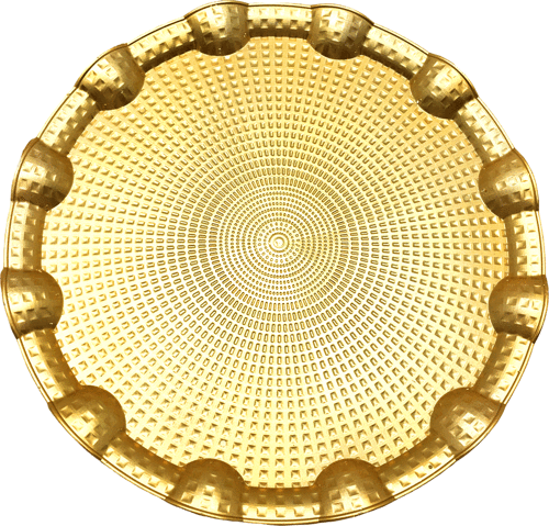 KÜÇÜK YUVARLAK GOLD SUNUM TEPSİ PLASTİK 