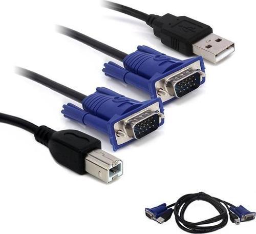 KWM SWITCH KABLO 1.5 METRE VGA ERKEK/ERKEK + USB + PRINTER 