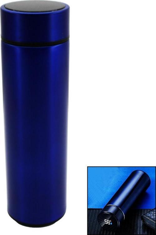 LACİVERT LED DERECELİ ÇELİK TERMOS 500ML 