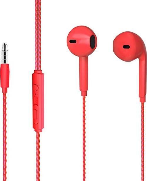 LECOO EH104R 3.5MM JACKLI KABLOLU KULAK İÇİ MİKROFONLU KIRMIZI KULAKLIK 