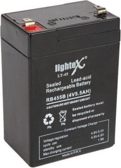 LIGHTEX LT-45N 4 VOLT - 5 AMPER KURU AKÜ (IŞILDAK AKÜSÜ) 