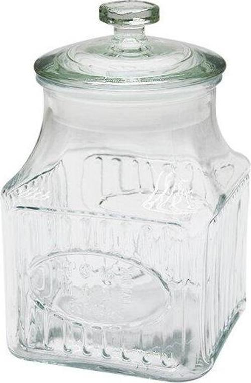 LİZZY KÜÇÜK VAKUM KAPAK ÇİZGİLİ CAM KAVANOZ 