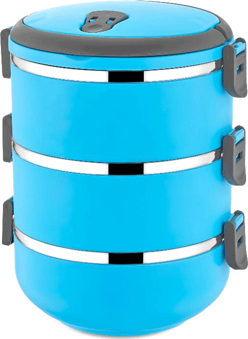 MAVİ 3LÜ SEFER TASI SAKLAMA KABI 2.25LT 