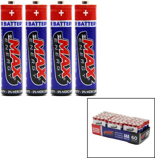 MAX ENERGY MAX-0637 PVC İNCE PİL 60 ADET 