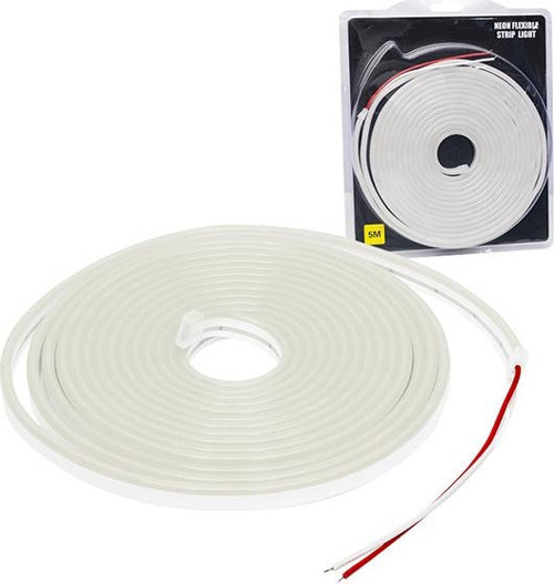 NEON LED ŞERİT BEYAZ 5 METRE 12 VOLT