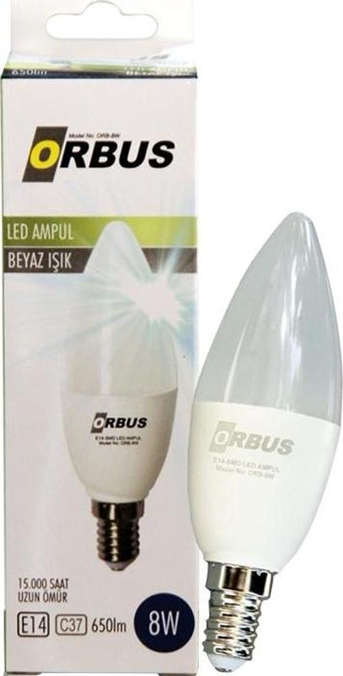 ORBUS ORB-8W C37 8 WATT E14 650 LMN BEYAZ TASARRUFLU AMPÜL 