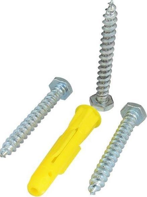 PLASTİK DÜBEL + VİDA (100 ADET) 