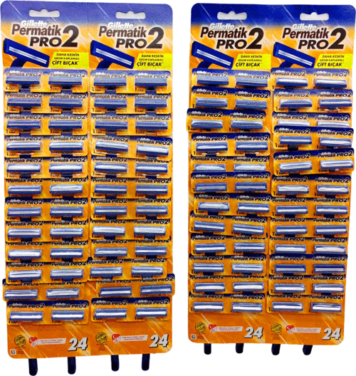 PERMATİK PRO 2 ÇİFT BIÇAKLI SAPLI JİLET 96 ADET 