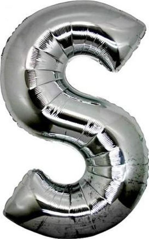 S Harf Folyo Balon Gümüş Renk  40 inç 