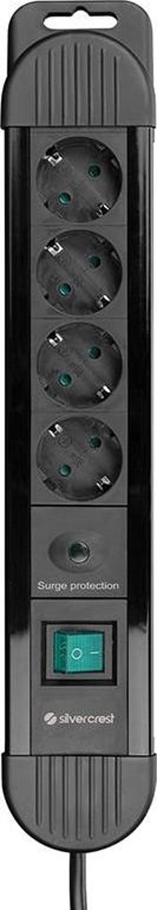 SILVER CREST SCKS04 1.5M 900 JOULE 4LÜ AKIM KORUMALI GRİ PRİZ