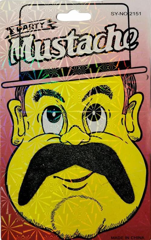 Siyah Renk Gerçekçi Görünümlü Yapışkanlı Ülkücü Bıyık Takma Tüylü Bıyık Model 3 