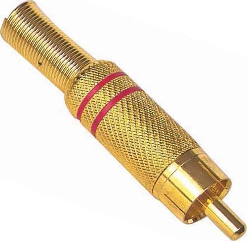 TOS FİŞ METAL ALTIN GOLD ERKEK KONNEKTÖR (SİYAH-KIRMIZI KODLU) RCA 
