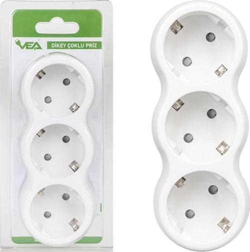 VE-2211-3WG A CLASS 3LÜ DİKEY ÇOKLU PRİZ (MADE IN MALAYSIA) 