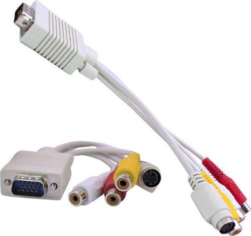 VGA TO 3RCA + S VİDEO 15 CM ÇEVİRİCİ KABLO 