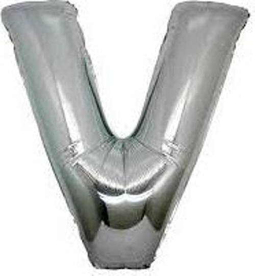 V Harf Folyo Balon Gümüş Renk  40 inç 