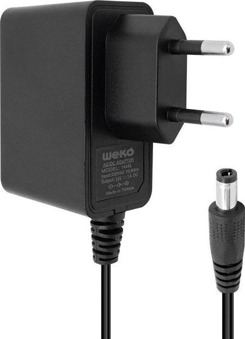 WEKO 24 VOLT - 1 AMPER 5.5*2.5 UÇLU PLASTİK KASA PRİZ TİP ADAPTÖR KUTULU YERLİ ÜRETİM 