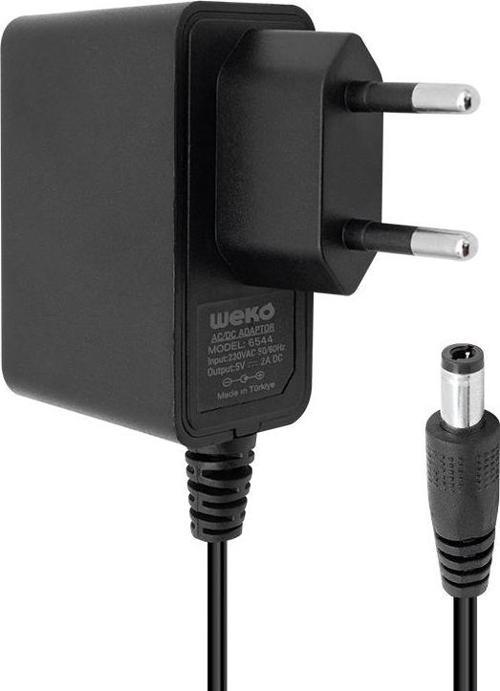 WEKO 5 VOLT - 2 AMPER -10 WATT 5.5*2.5 UÇLU PLASTİK KASA PRİZ TİP ADAPTÖR KUTULU YERLİ ÜRETİM (44DEX