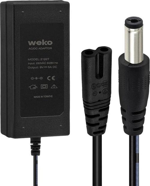 WEKO 9 VOLT - 5 AMPER 5.5*2.5 UÇLU YERLİ ÜRETİM YAZAR KASA/POS MAKİNESİ MASAÜSTÜ  ADAPTÖR 