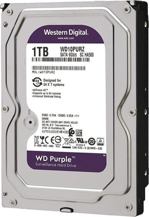 WESTERN DIGITAL PURPLE WD10PURZ 1 TB SATA 6GB/S 7/24 GÜVENLİK HARDDISK 